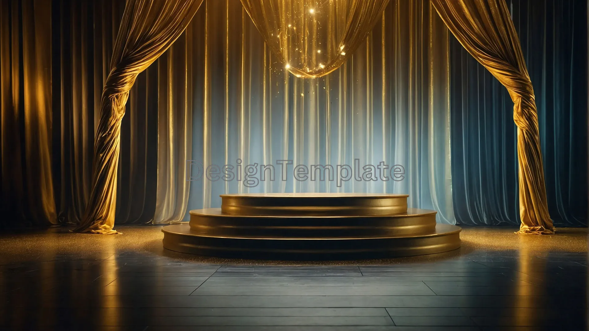 Golden Fabric Glamour Award Show Stage in Stunning Photo Backdrop image